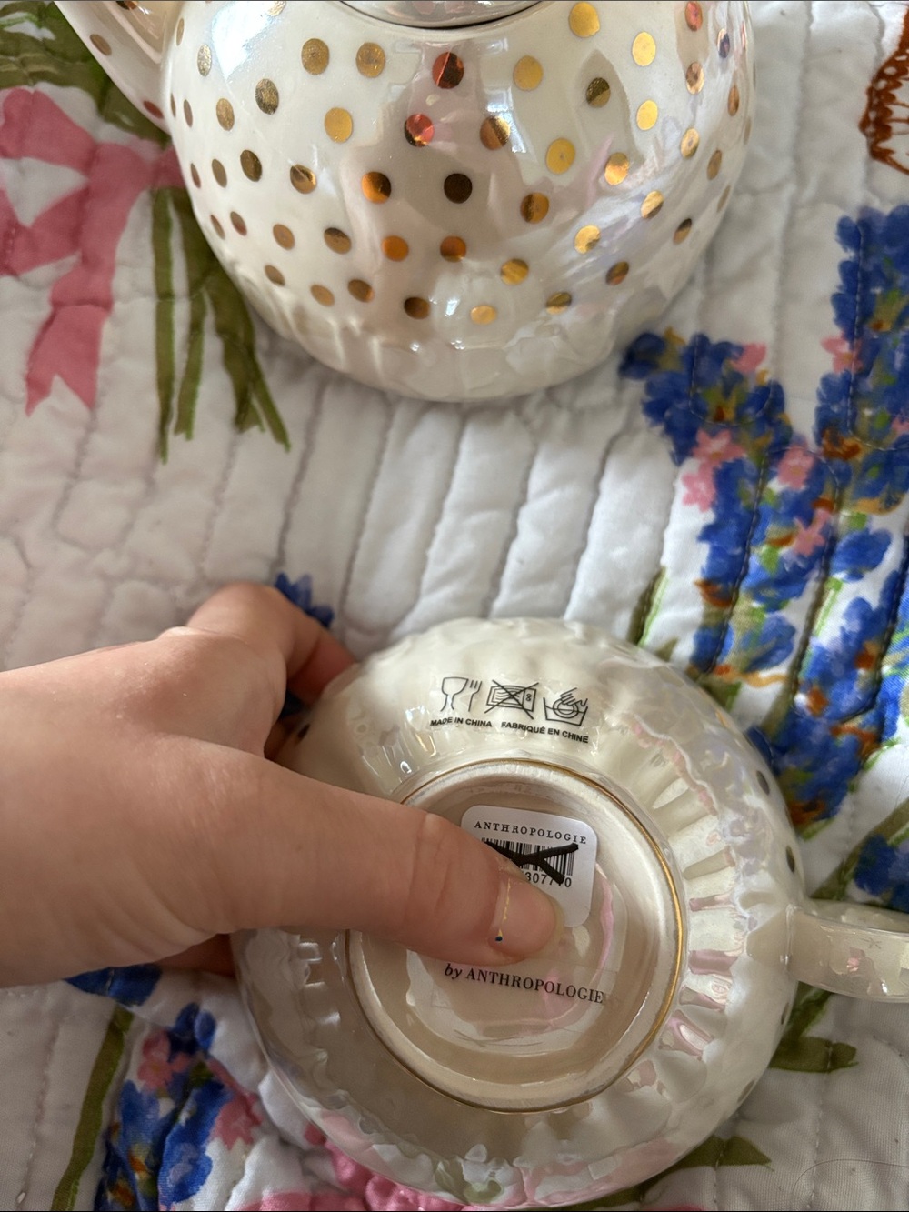 Anthropologie you’re my cup of tea tea pot and cup NWOB - Picture 8 of 8